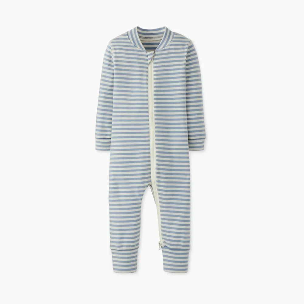 Hanna Andersson 0-3 Mnths Striped Blue and White Kids One Piece